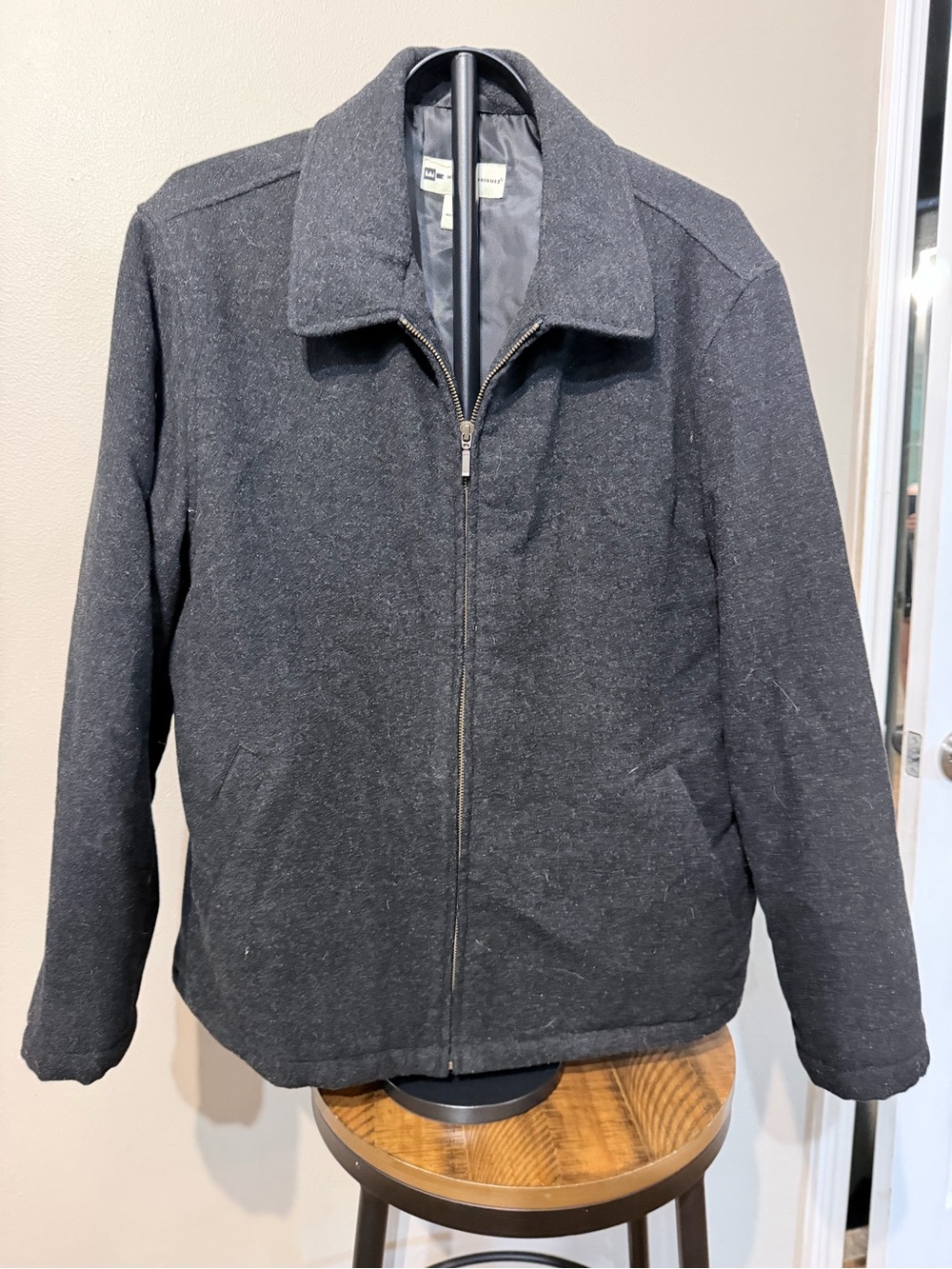 Wilke Rodriguez Men's Dark Charcoal Zip-Front Jacket